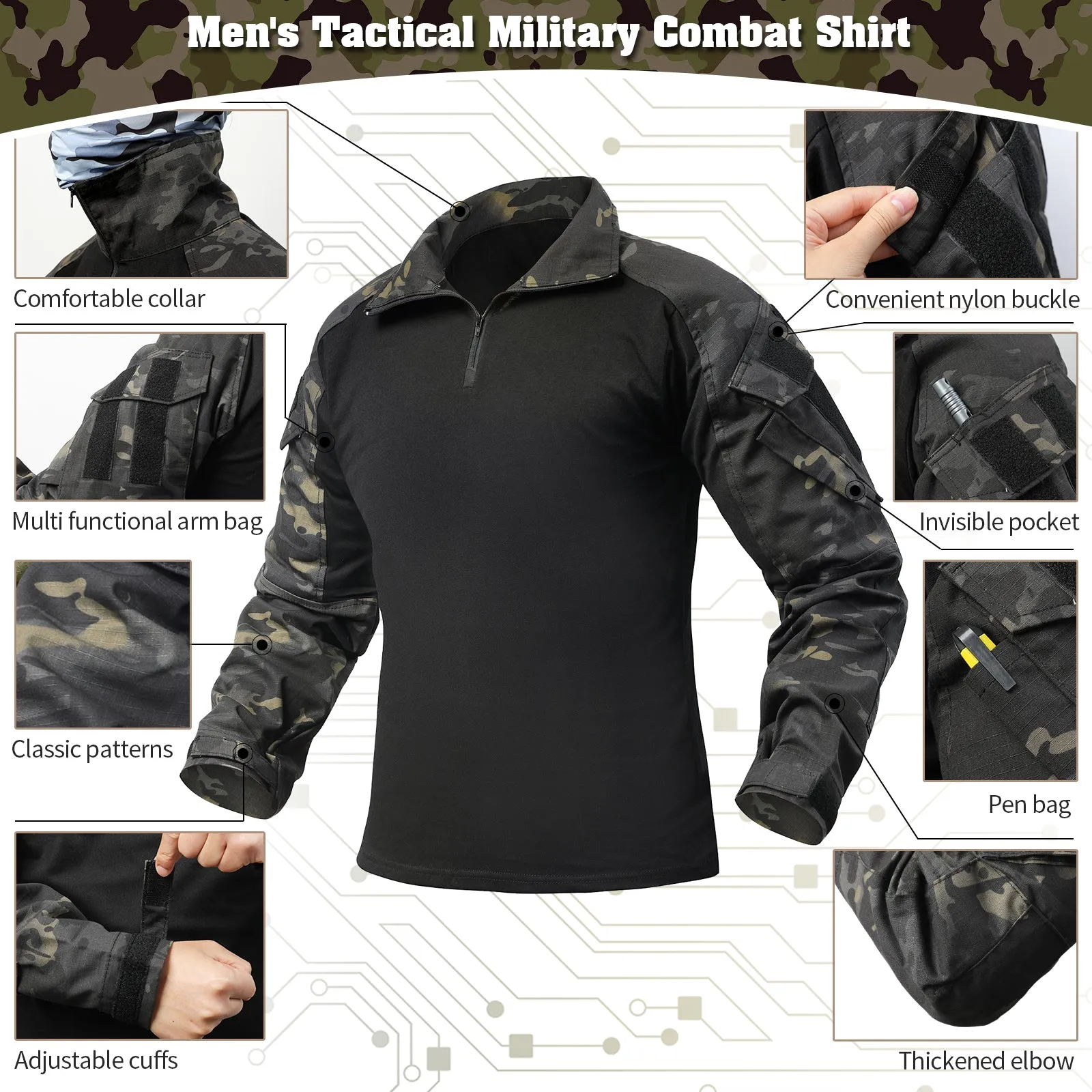 G3 Pro Combat Clothing Suit Men's Tactical Uniform Dark Camo