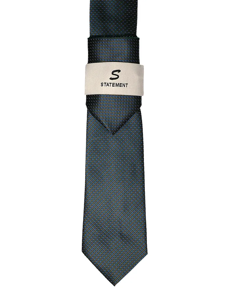 GRAY GEO 2 PC TIE & HANKIE SET