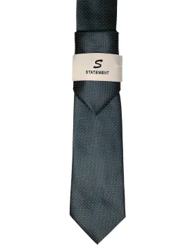 GRAY GEO 2 PC TIE & HANKIE SET