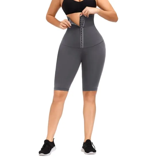 Gray High Waist Trainer Shorts