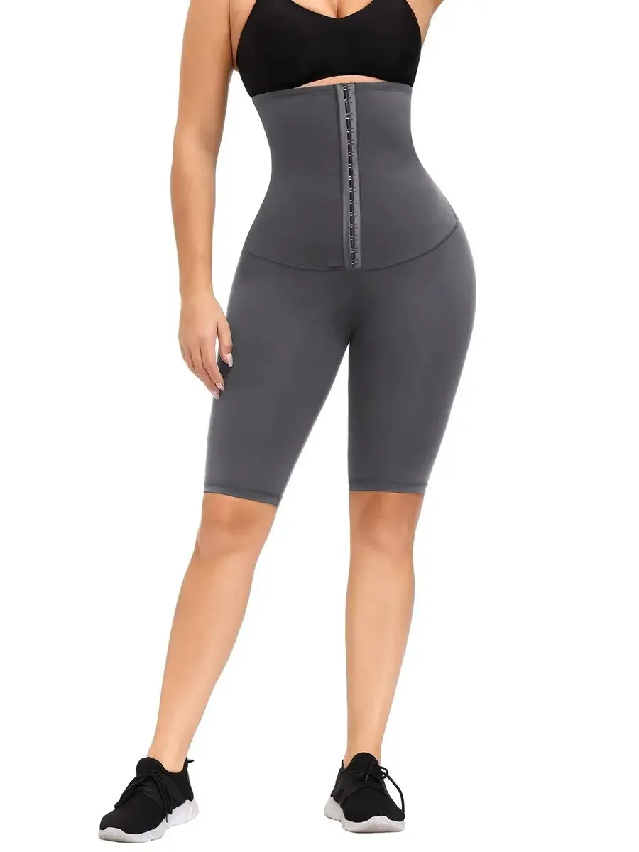 Gray High Waist Trainer Shorts