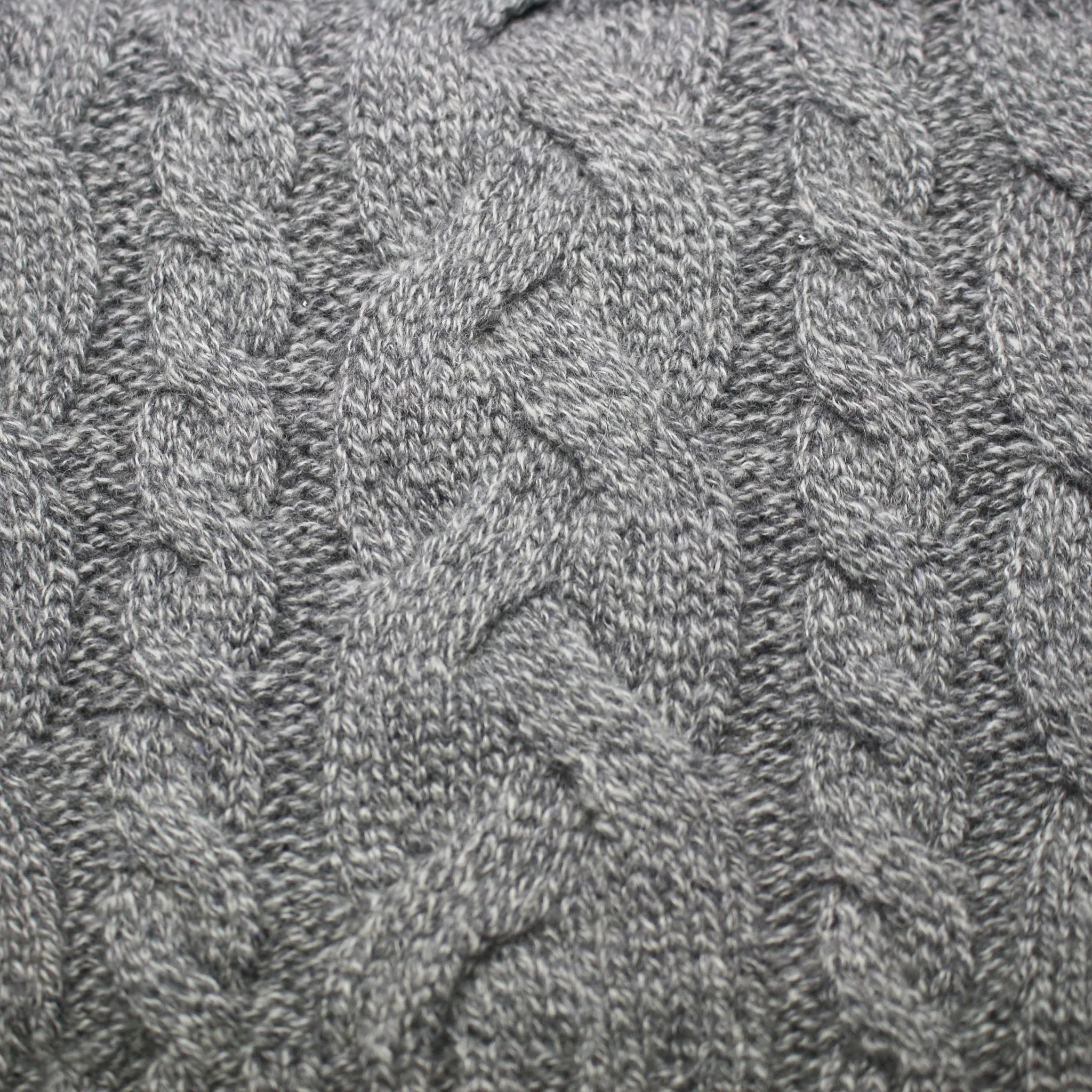 Grey Heather Cashmere Double Cable Scarf Gstaad