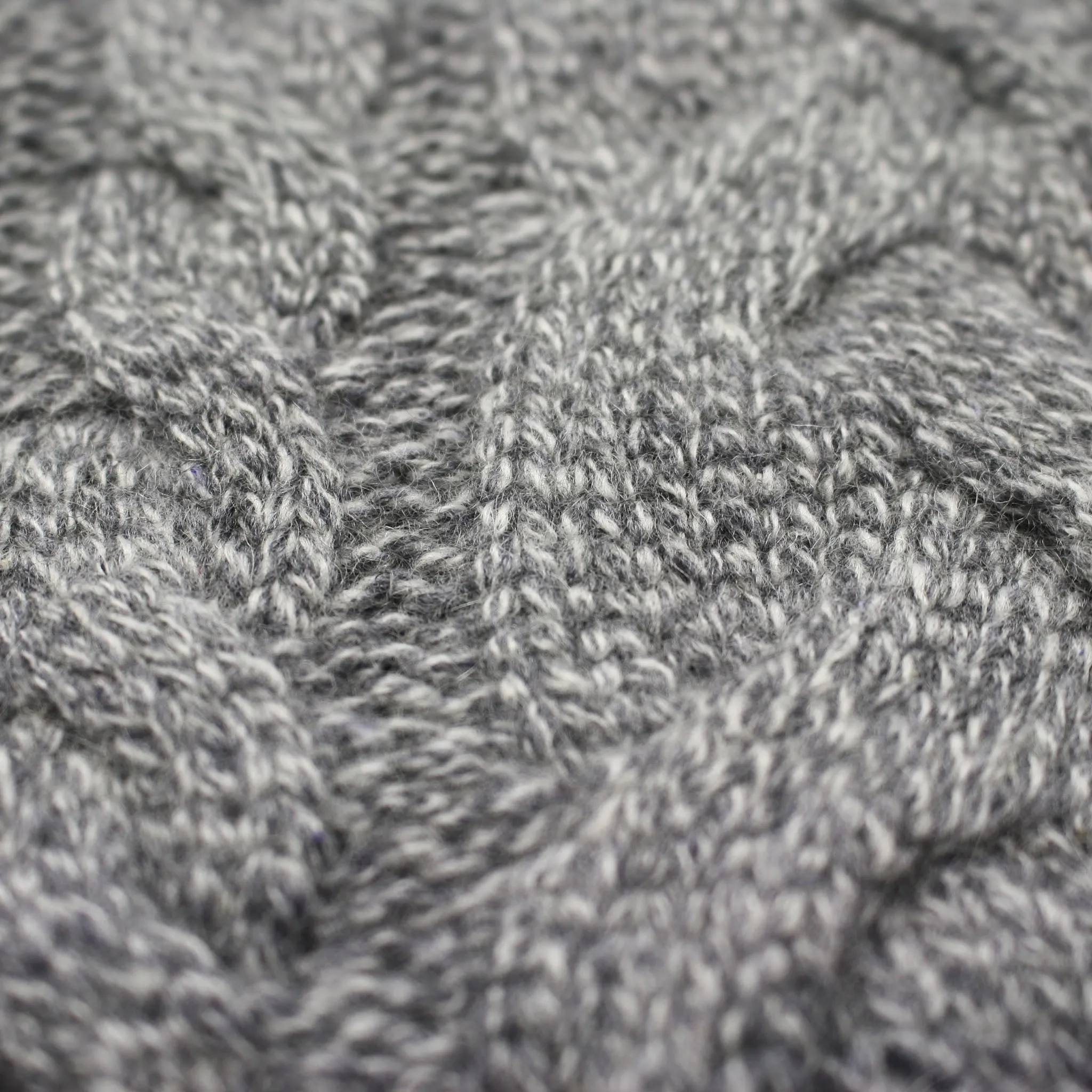 Grey Heather Cashmere Double Cable Scarf Gstaad