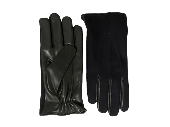 Grey Nappa Leather Gloves with Wool