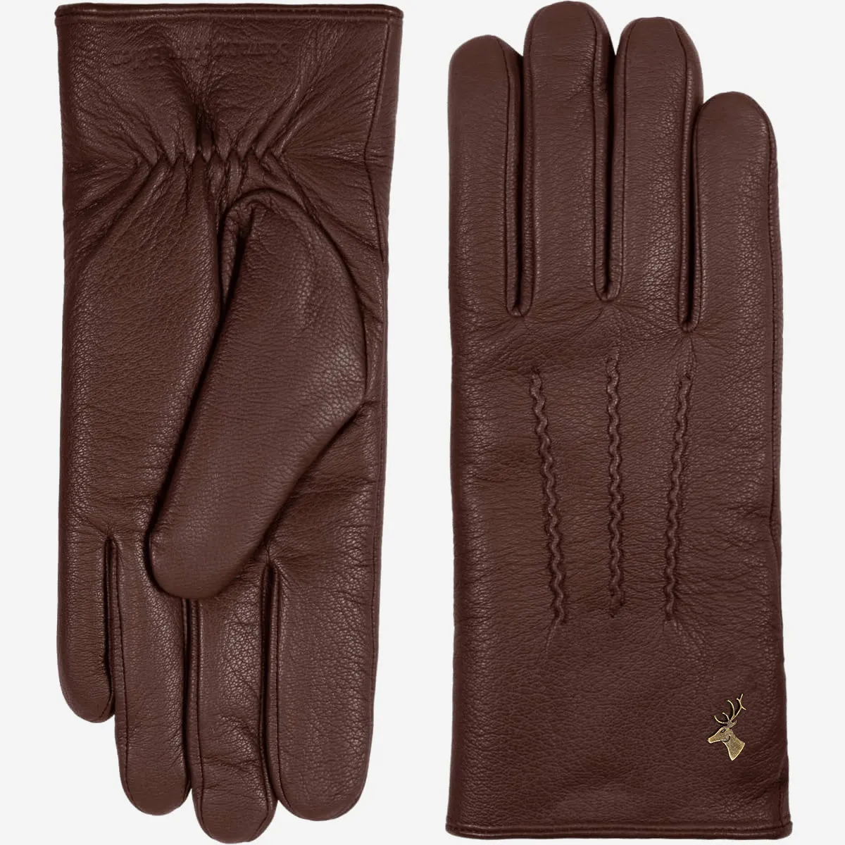 Hunter (brown) – goatskin gloves with lambswool lining & touchscreen feature