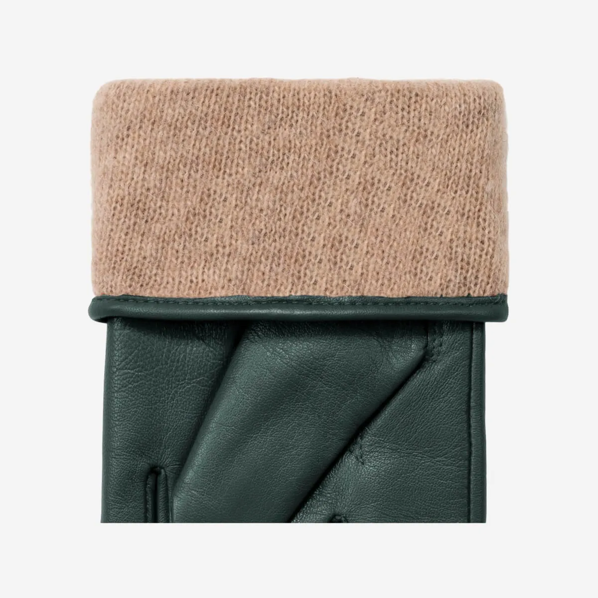 Ivy (dark green) - sheepskin leather gloves with wool/cashmere lining & touchscreen feature