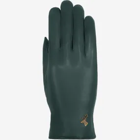 Ivy (dark green) - sheepskin leather gloves with wool/cashmere lining & touchscreen feature