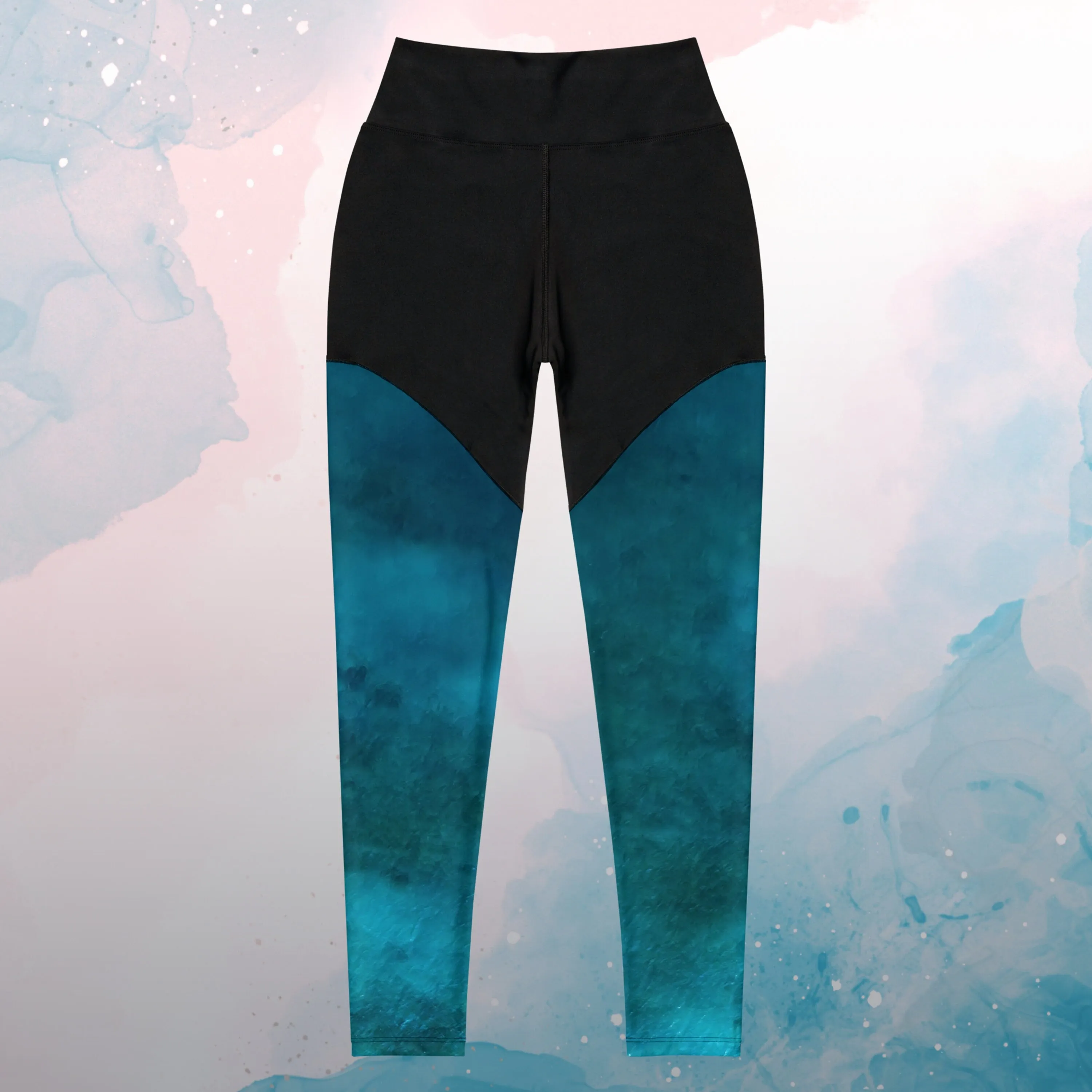 Jewel Blue Toned Womens Compression Sports Leggings