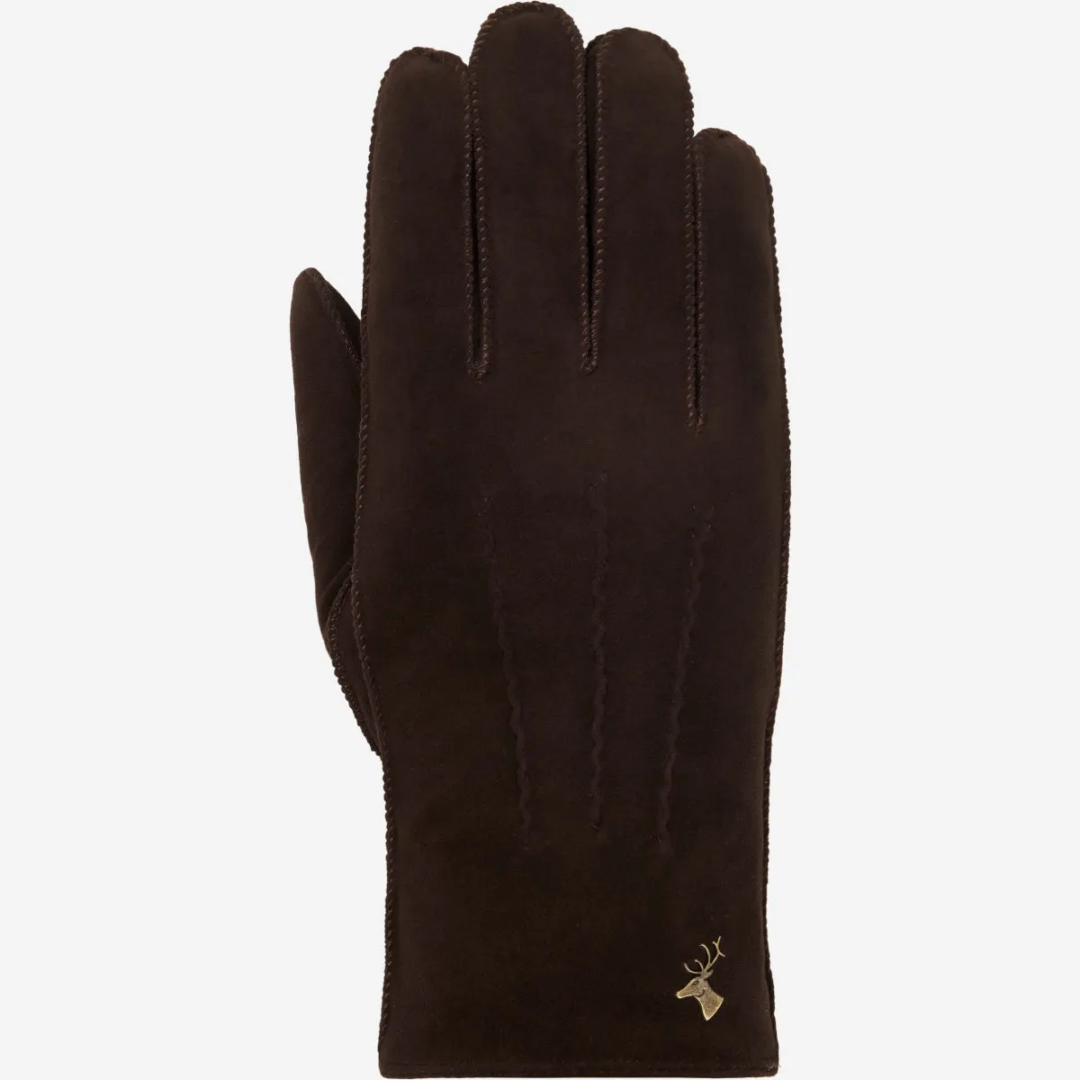 Josie (brown) - suede goatskin leather gloves with luxurious shearling lining