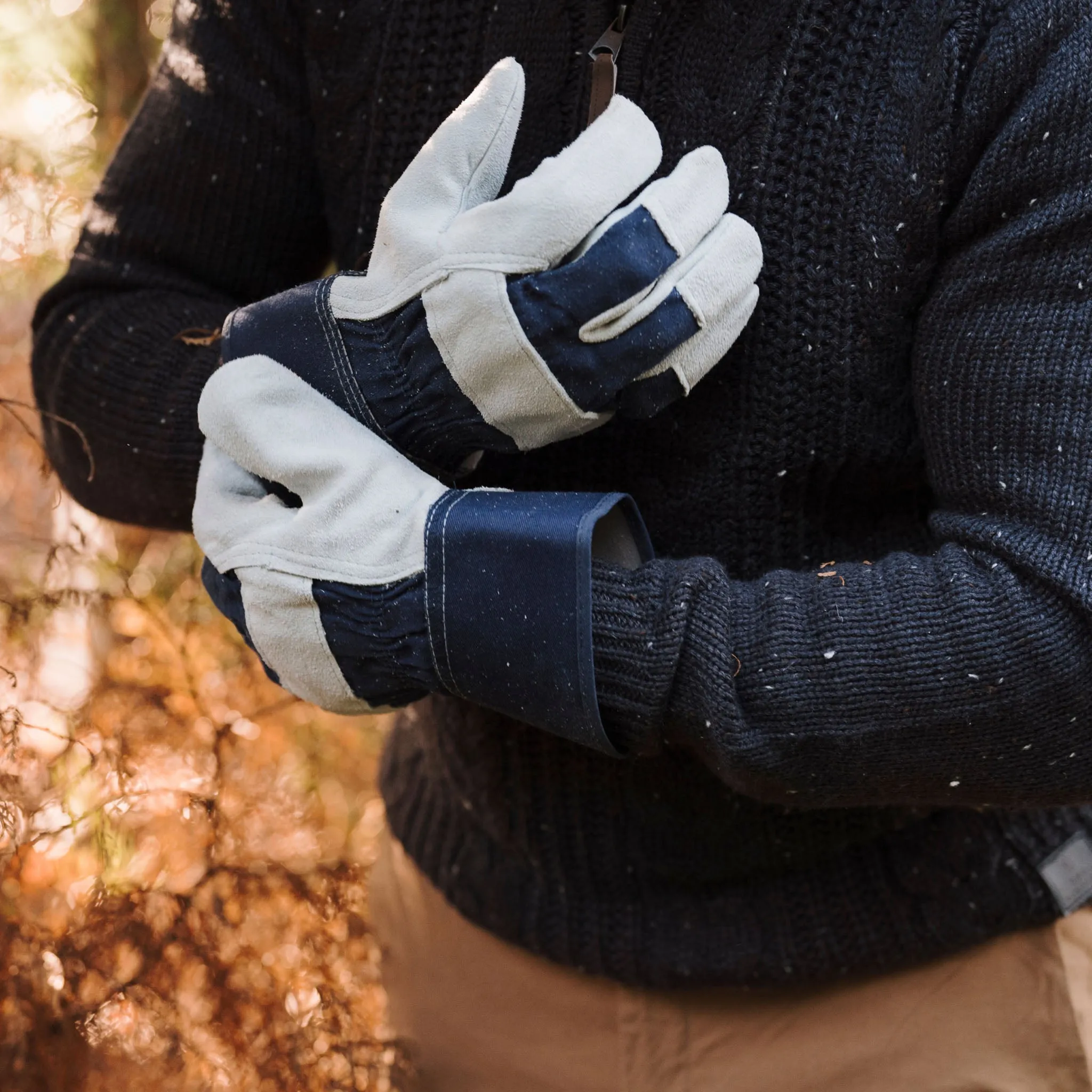 Kent & Stowe Navy Fleece Lined Rigger Gloves