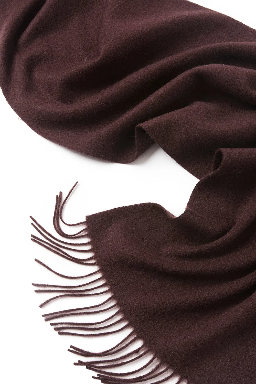 Lambswool Scarf Woven Plain Chocolate