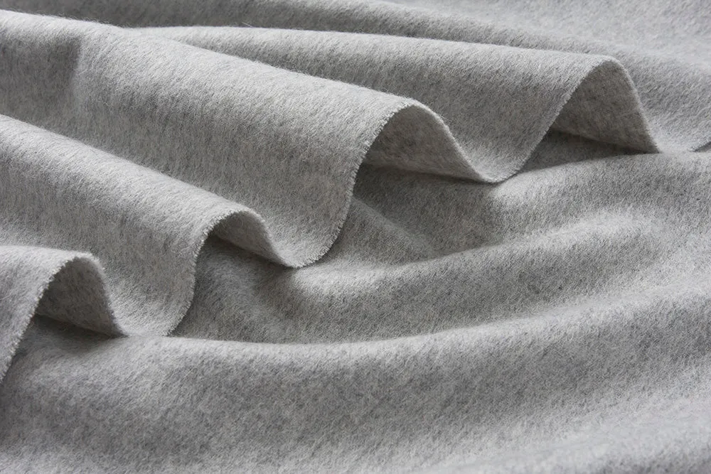 Lambswool Scarf Woven Plain Light Grey