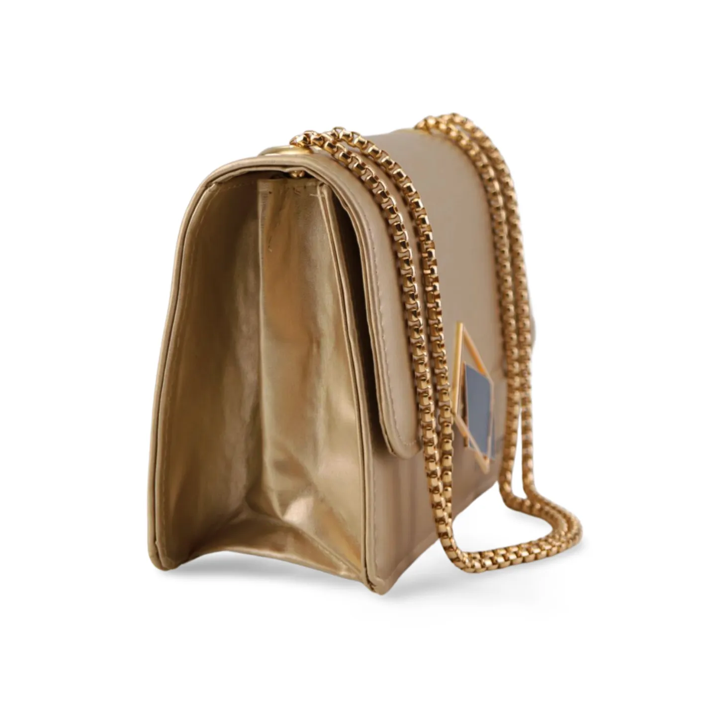 Latest fashion Crossbody Bag with Gold Chain and Square Buckle