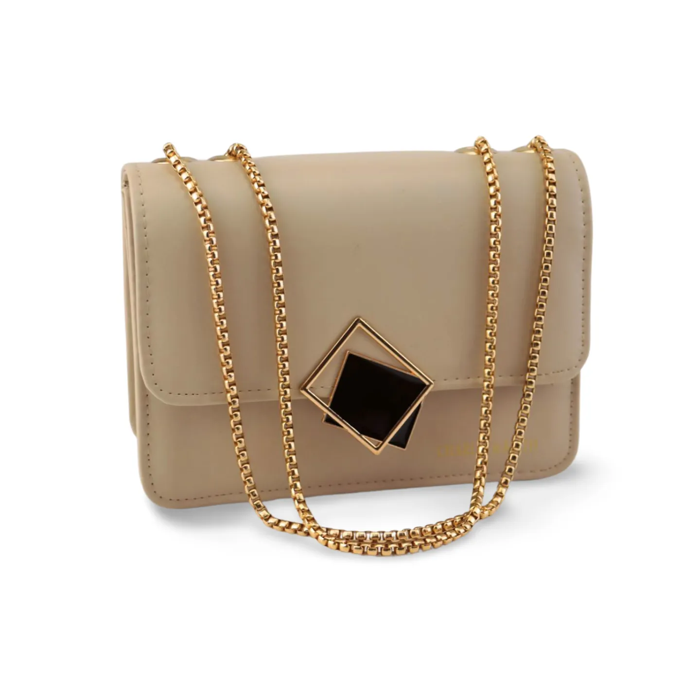 Latest fashion Crossbody Bag with Gold Chain and Square Buckle