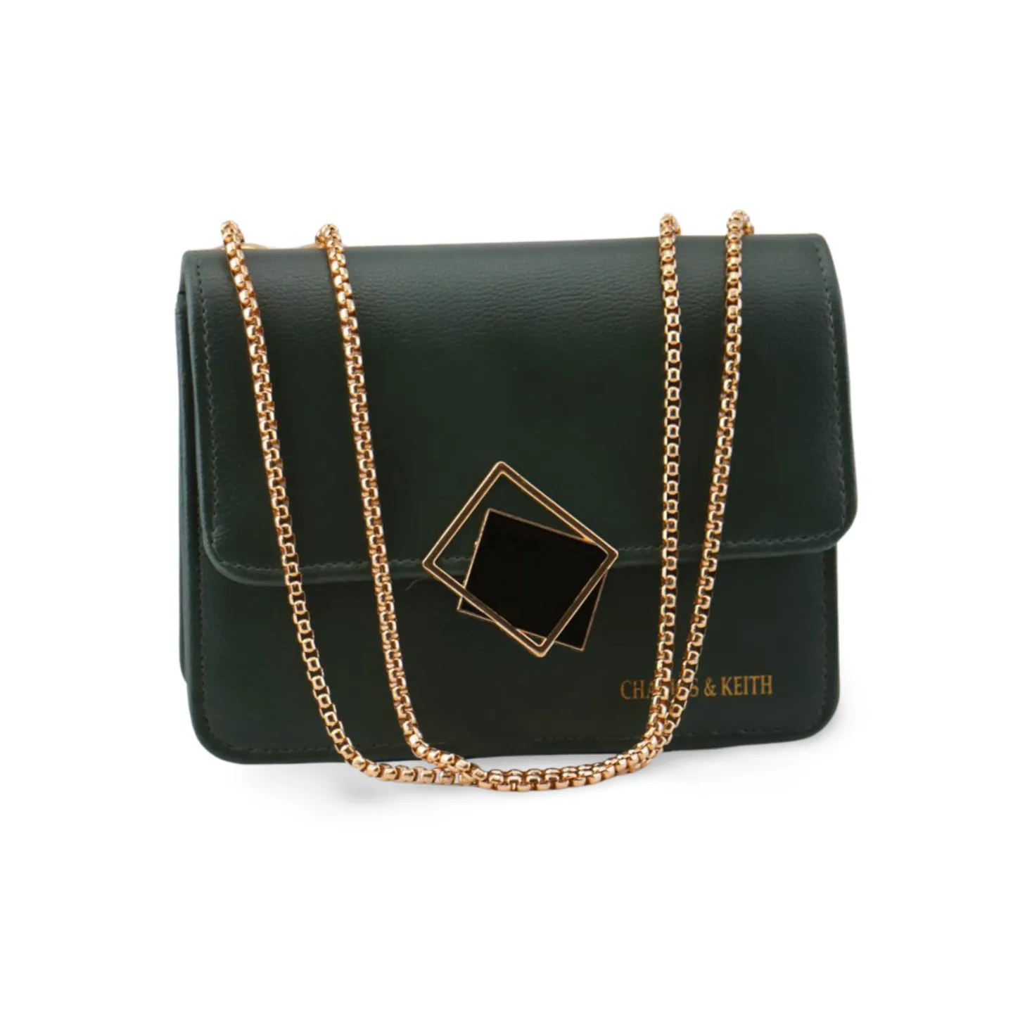 Latest fashion Crossbody Bag with Gold Chain and Square Buckle