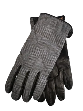 Leather Gloves with Wool Glen Check