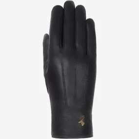 Lily (black) - sheepskin leather gloves with warm fleece lining & touchscreen feature