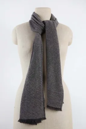 Luxury Black & White Guaze-weave Silk Cashmere Scarf