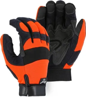 Majestic Gloves 2139 [Orange] Double Palm Armor Skin Gloves [Dozen]