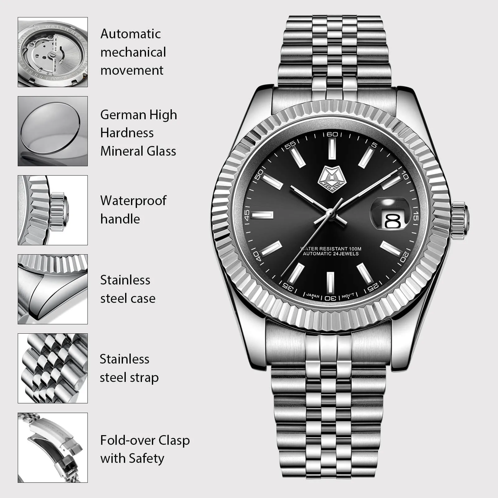 Mechanical Watch | Solid Steel | 8391M