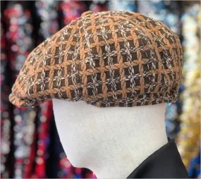 Men's woven Basket Cap Brown