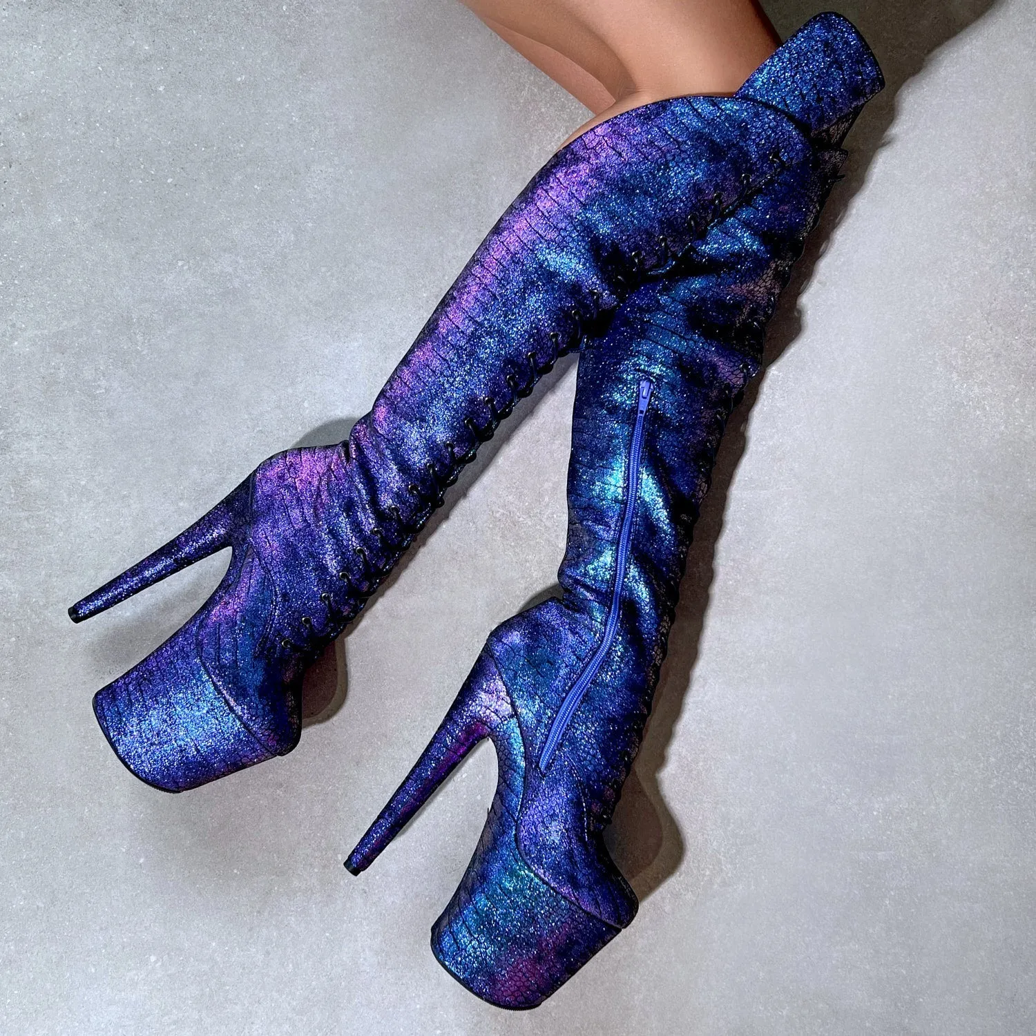 Midnight Mermaid Over Knee Boot - 8INCH