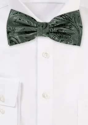 Moss Green Proper Paisley Bowtie