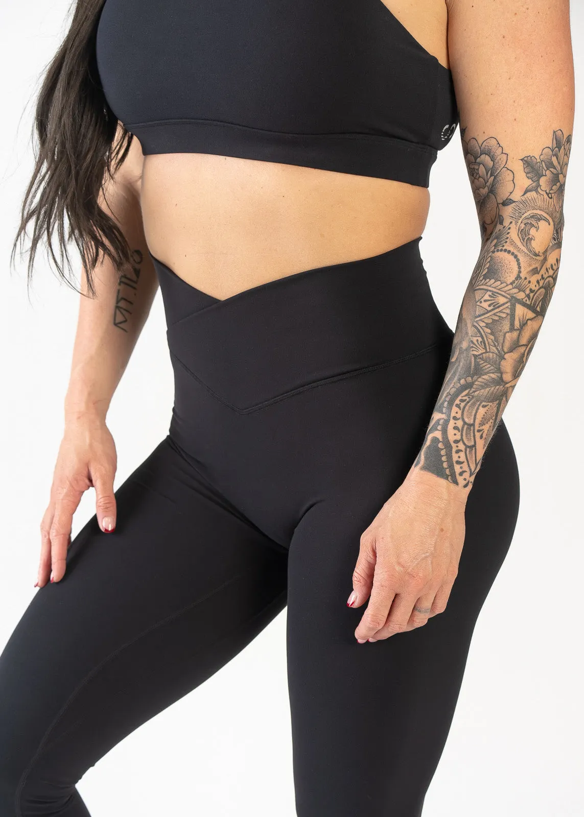 NKD Leggings With Criss Cross Waistband | Black