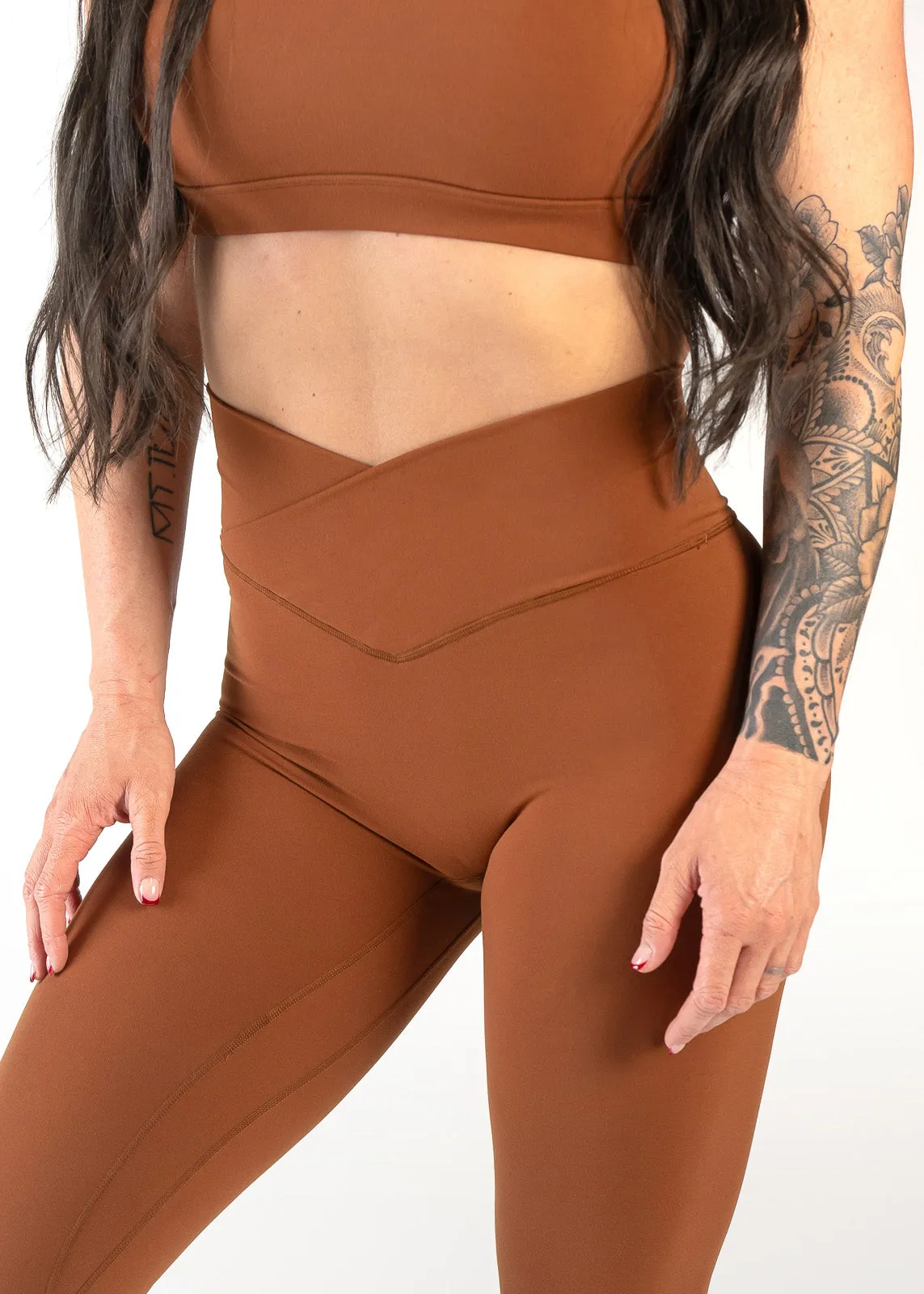 NKD Leggings With Criss Cross Waistband | Rust