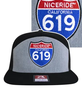 "Interstate 619" 7 Panel Trucker Snapback Hat For Men And Women