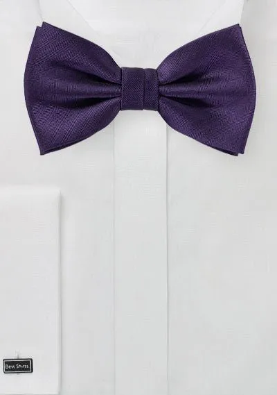 Regency Purple Herringbone Bowtie