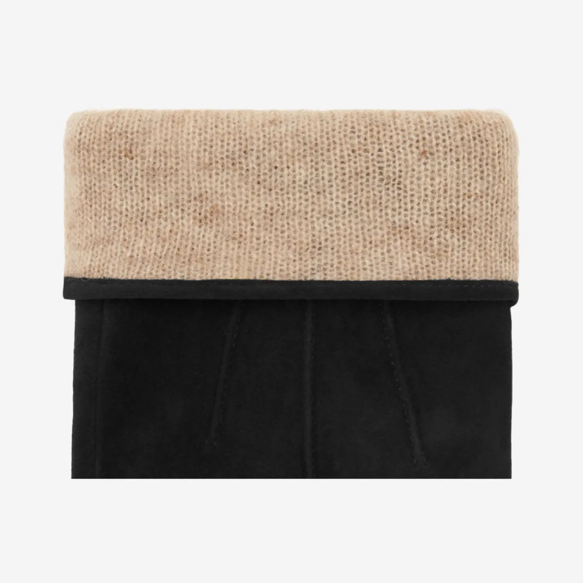 Rex (black) - suede goatskin leather gloves with luxurious wool/cashmere lining