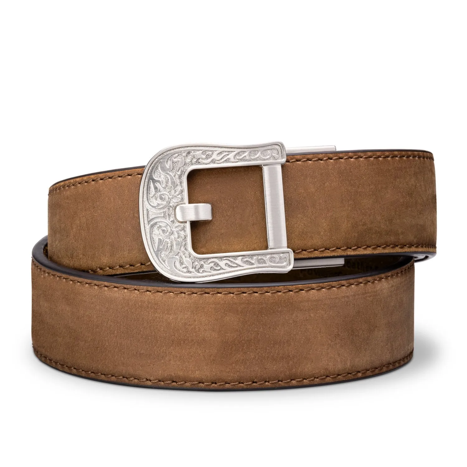 RODEO BUCKLE | BROWN BUFFALO LEATHER GUN BELT