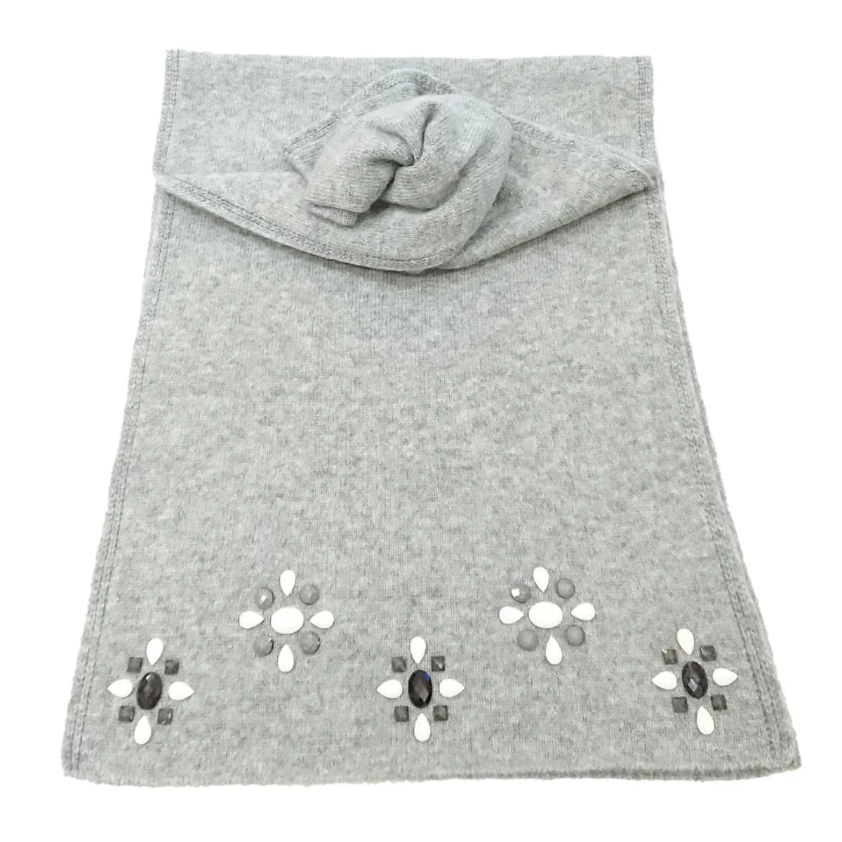 Scottish Cashmere Embellished Knitted Scarf