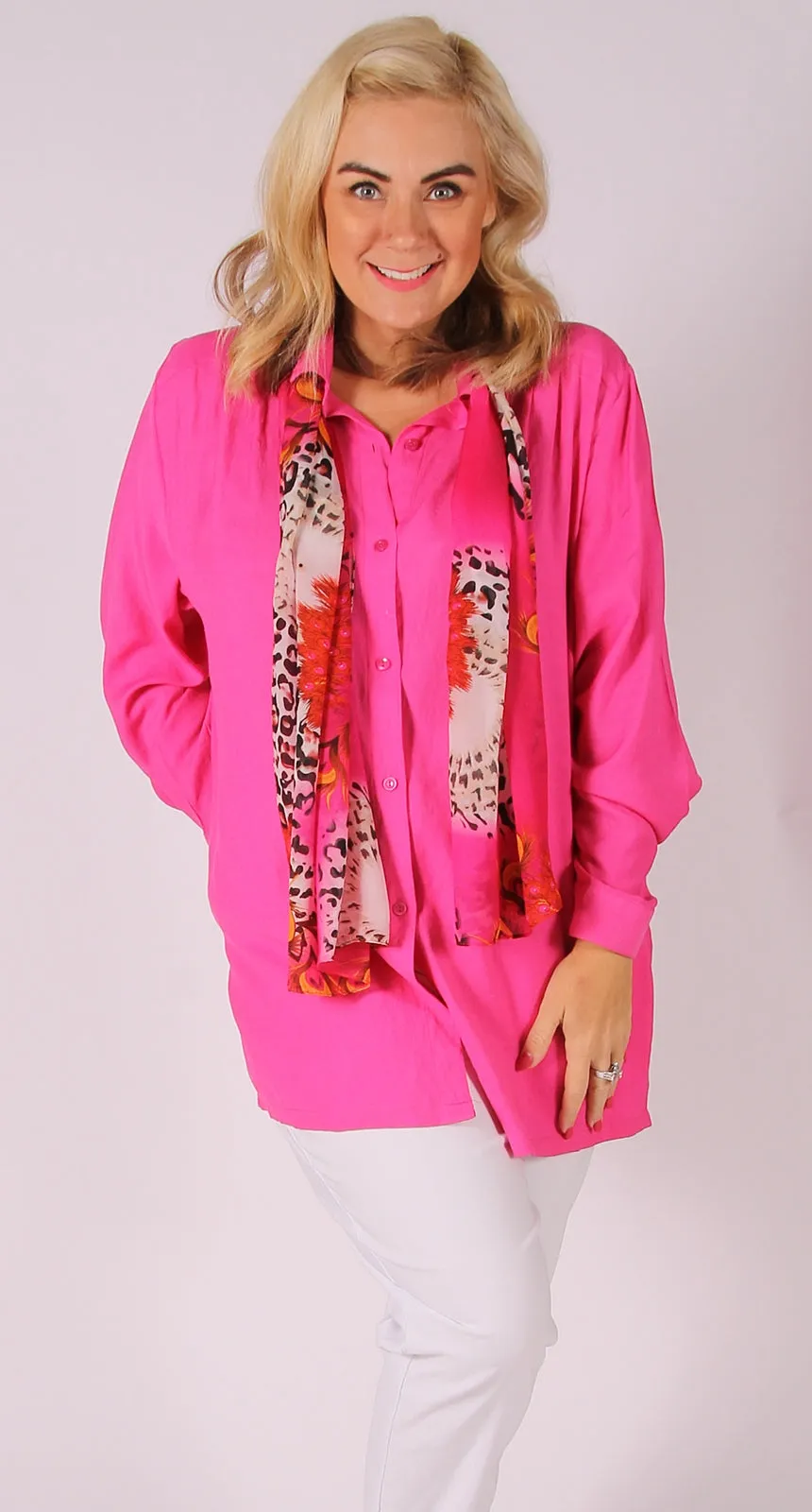 Silk Scarf Pink Animal