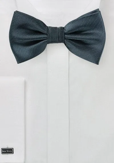 Smoke Gray Herringbone Bowtie