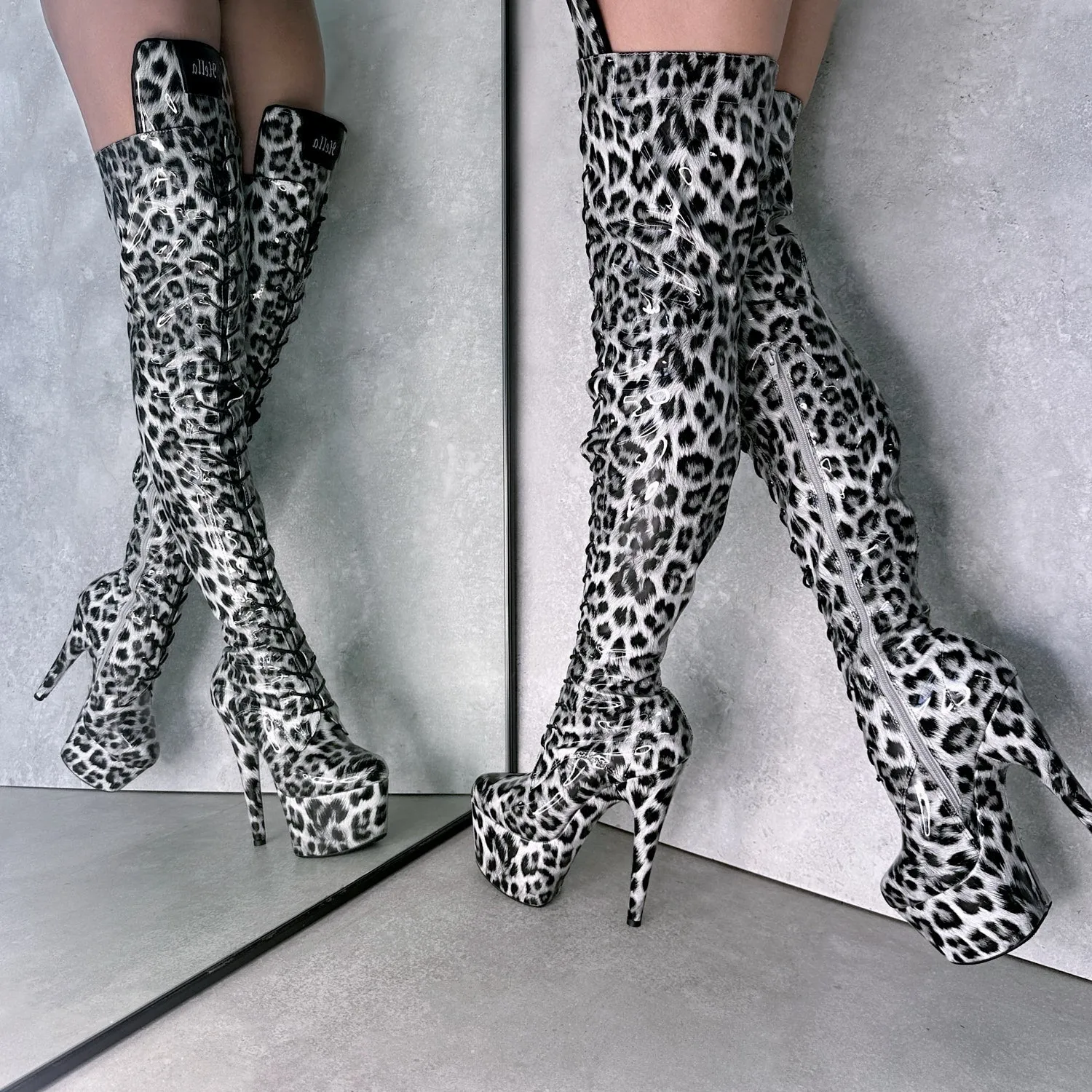 Snow Leopard Thigh High - 7 INCH