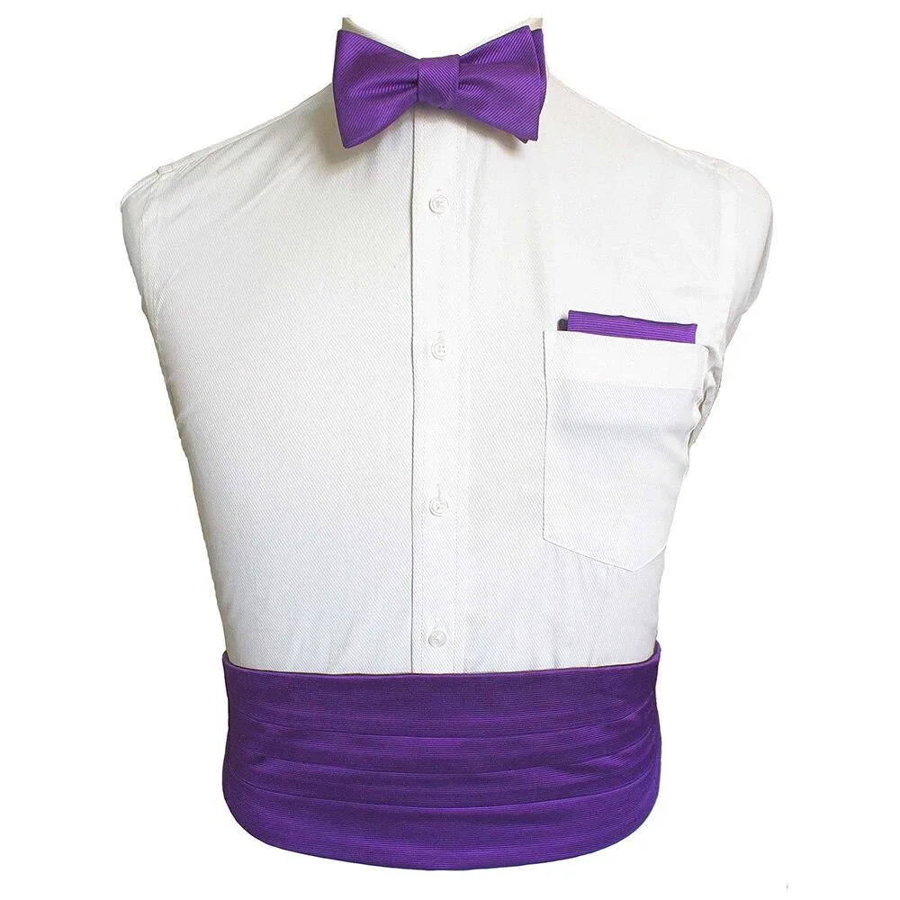 Solid Silk Cummerbund Set