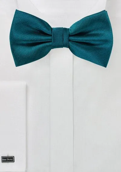 Teal Oasis Herringbone Bowtie