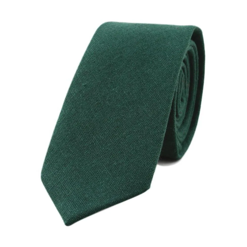 Textured Solid Linen Slim Tie