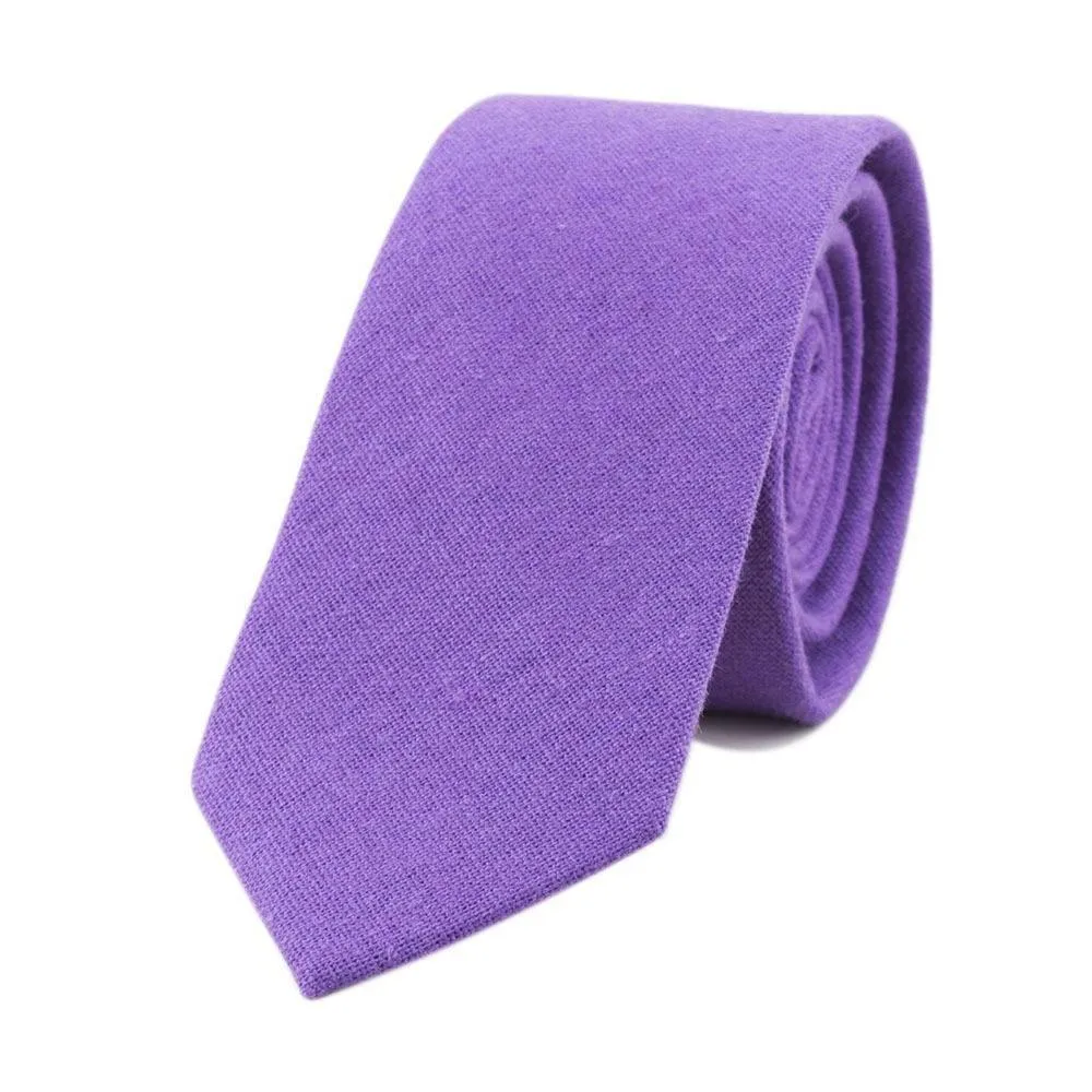 Textured Solid Linen Slim Tie