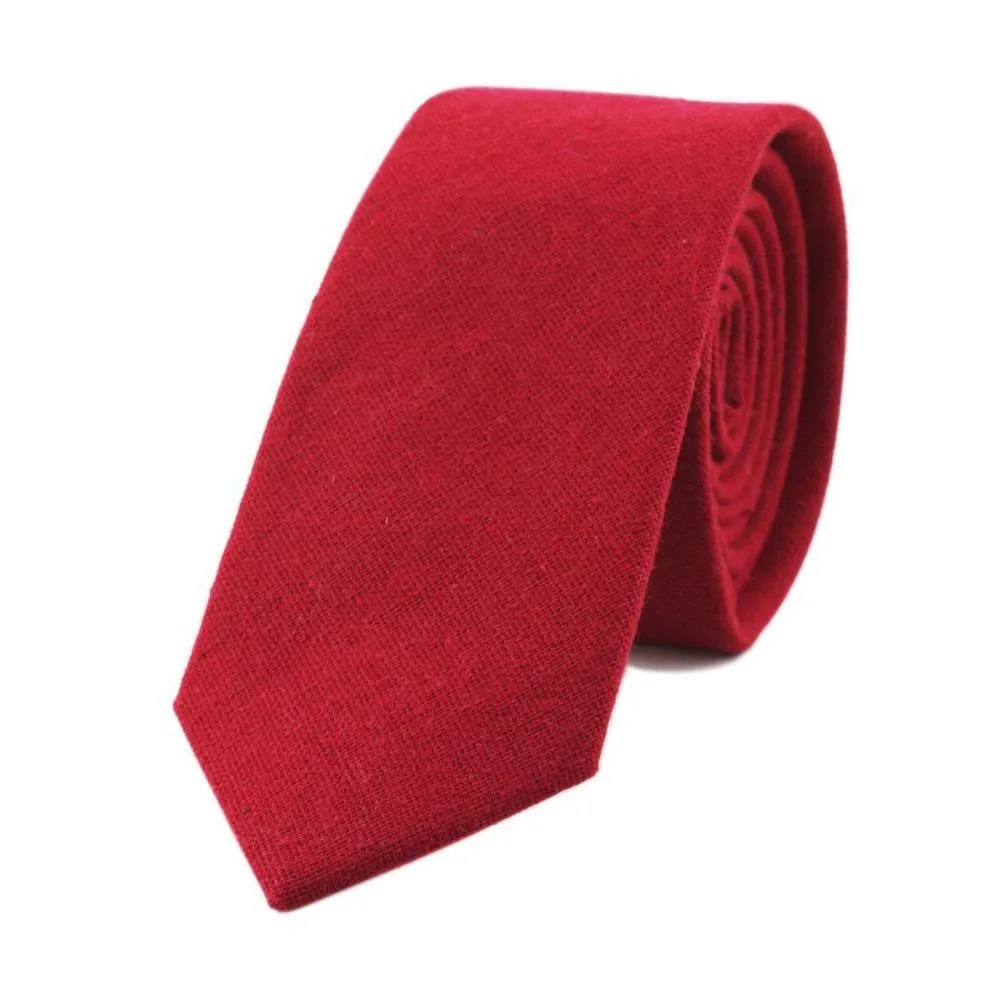 Textured Solid Linen Slim Tie