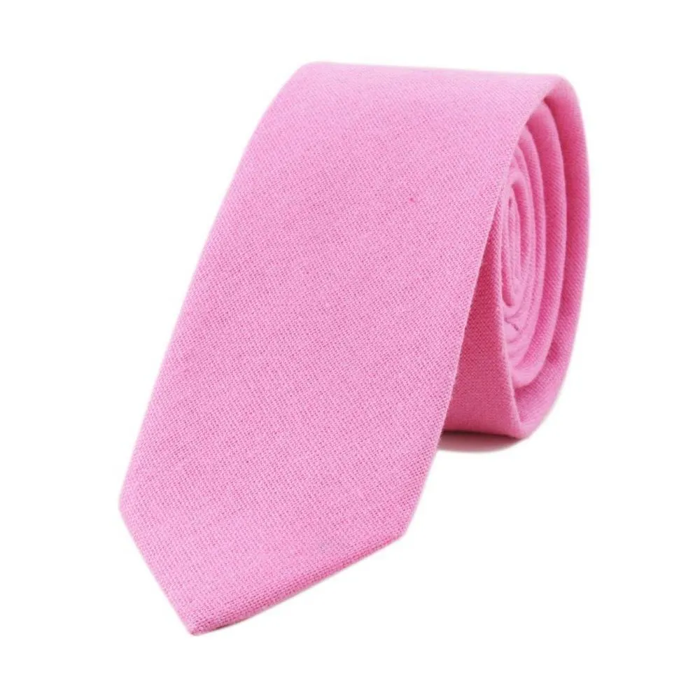 Textured Solid Linen Slim Tie