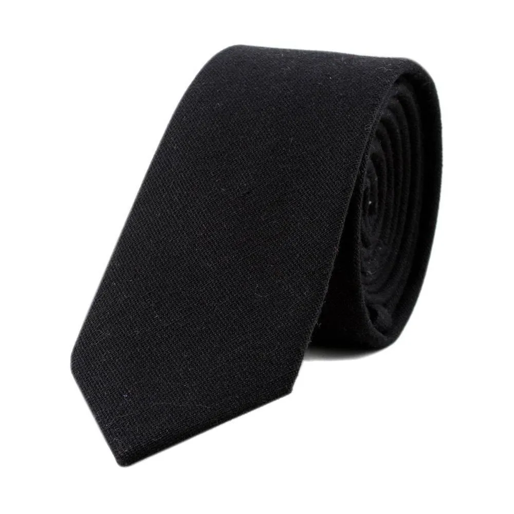 Textured Solid Linen Slim Tie